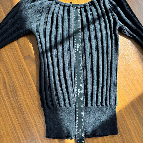 Vintage 2006 The Limited Silk Cashmere Blend Sweater Ribbed Black Sparkly Size M - Picture 4 of 10